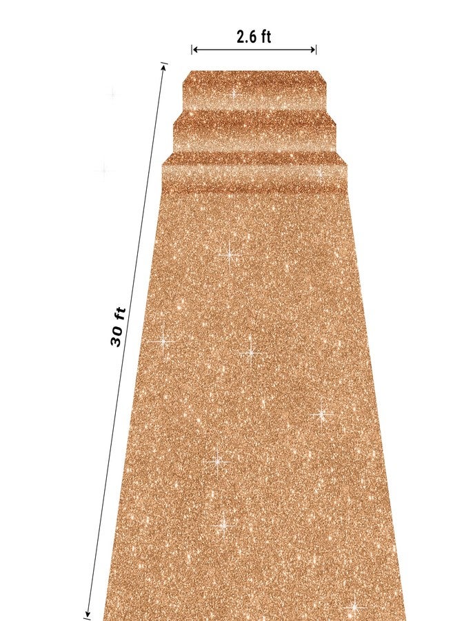 UBCGOTT Glitter Carpet Runner for Party 2.6 X 30 ft Glitter Non-Woven Fabric, Carpet Rug for Event, Aisle Runway Runner for Wedding Ceremony, Movie Theme Party Decorations (Glitter Gold, 2.6FTx30FT) - Image 4